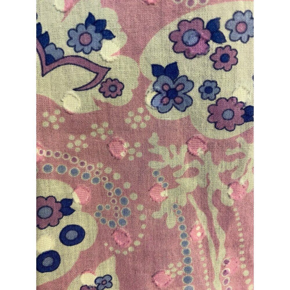 Talbots Petite XLP Pink Floral Button-Up Shirt Textured Polka Dot Boho Cottage - Picture 12 of 14